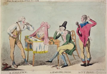 Karikatura francouzských aristokratických emigrantů v Anglii během revoluce, 1791